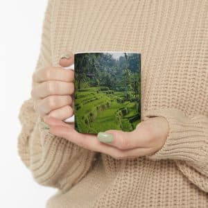 Customize Your Coffee with Tegelalang's Greenery: 11oz Bali Mug, Tegelalang's Beauty on an 11oz Ceramic Mug